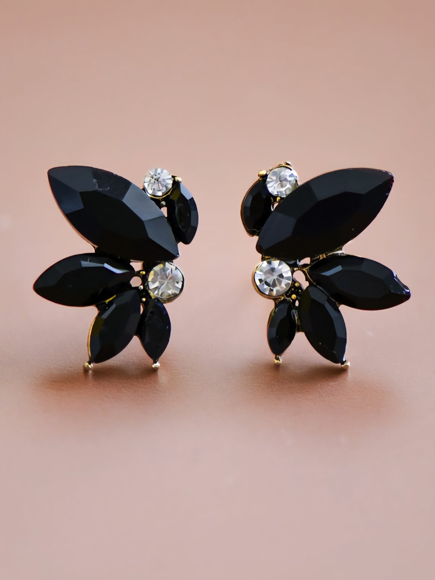 Black Crystal Stud Earrings