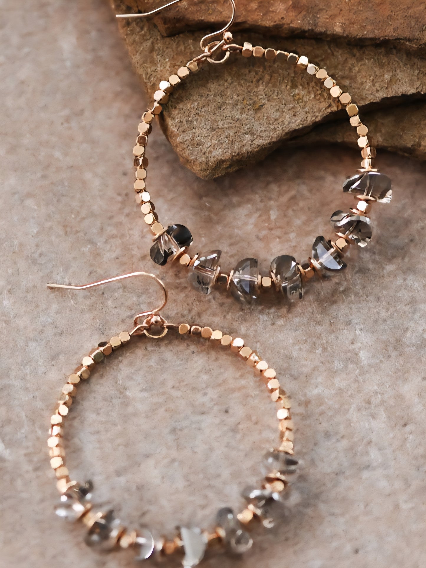 Glass Crystal Beaded Drop Earrings