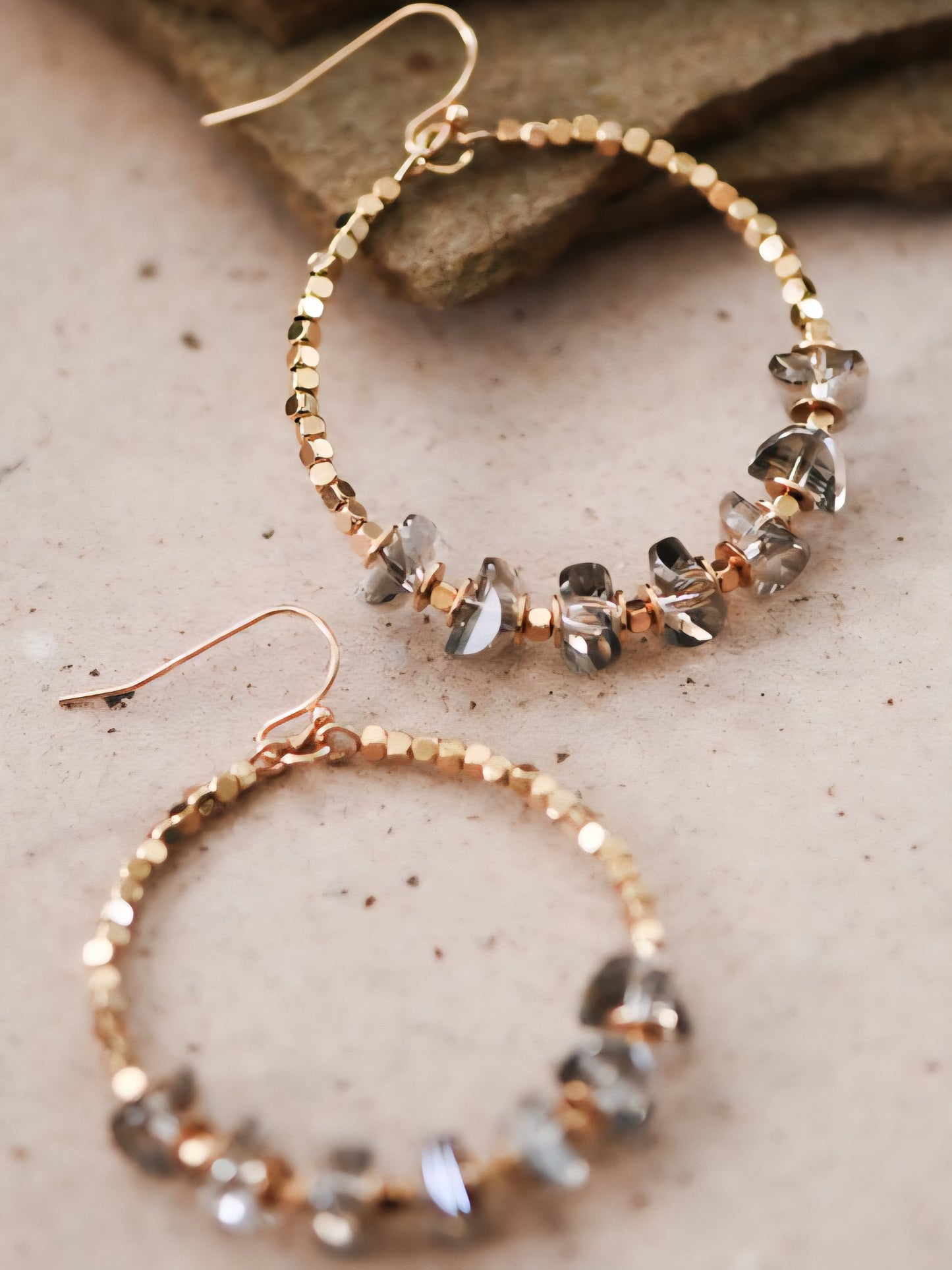 Glass Crystal Beaded Drop Earrings