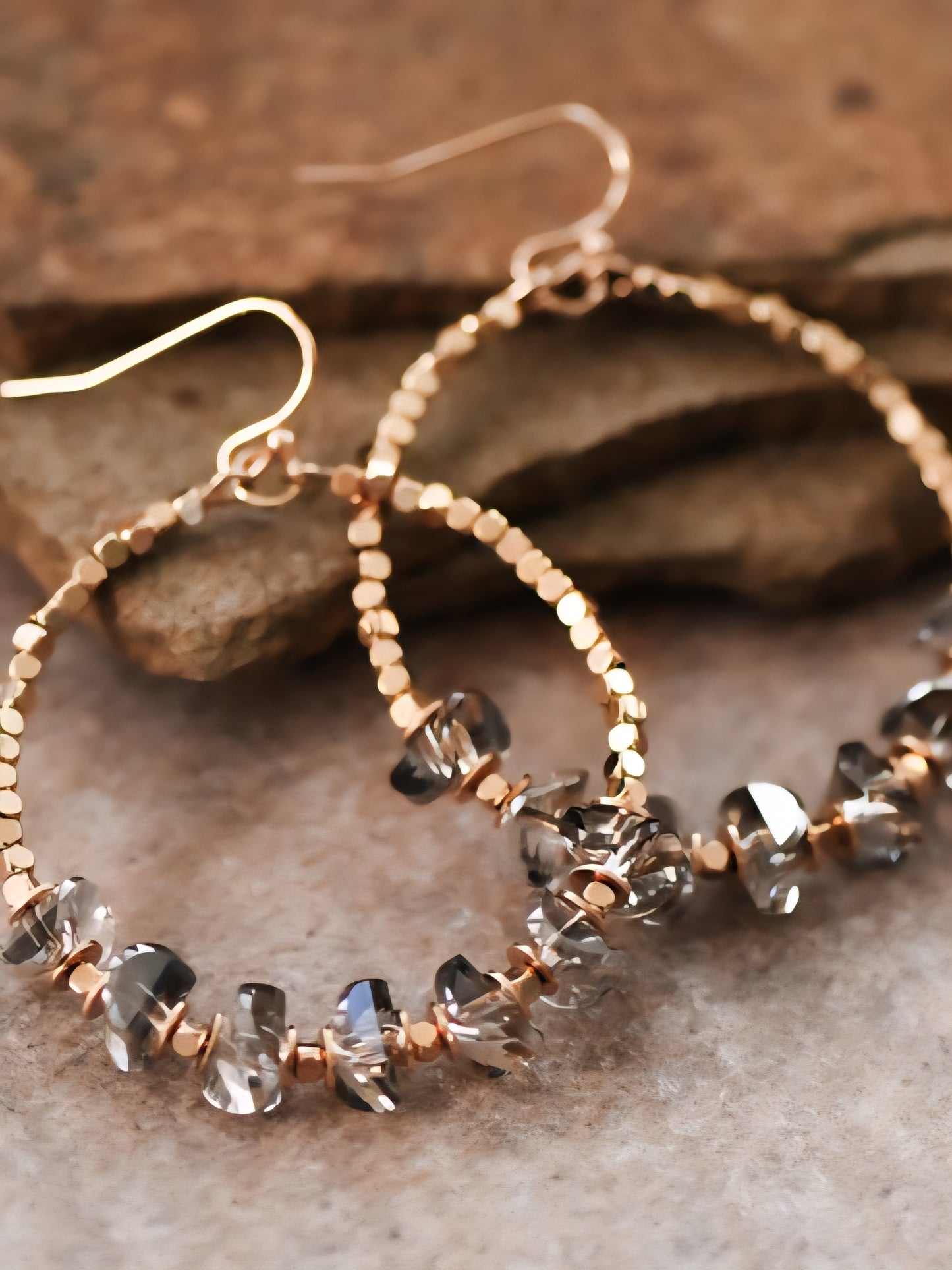 Glass Crystal Beaded Drop Earrings