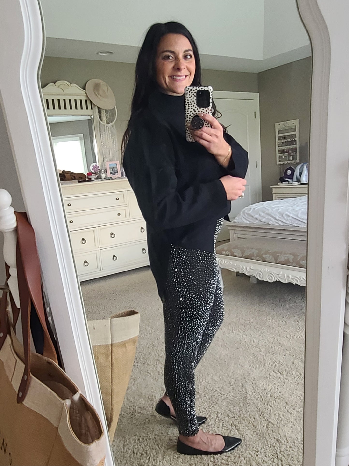 Clear Rhinestone Leggings