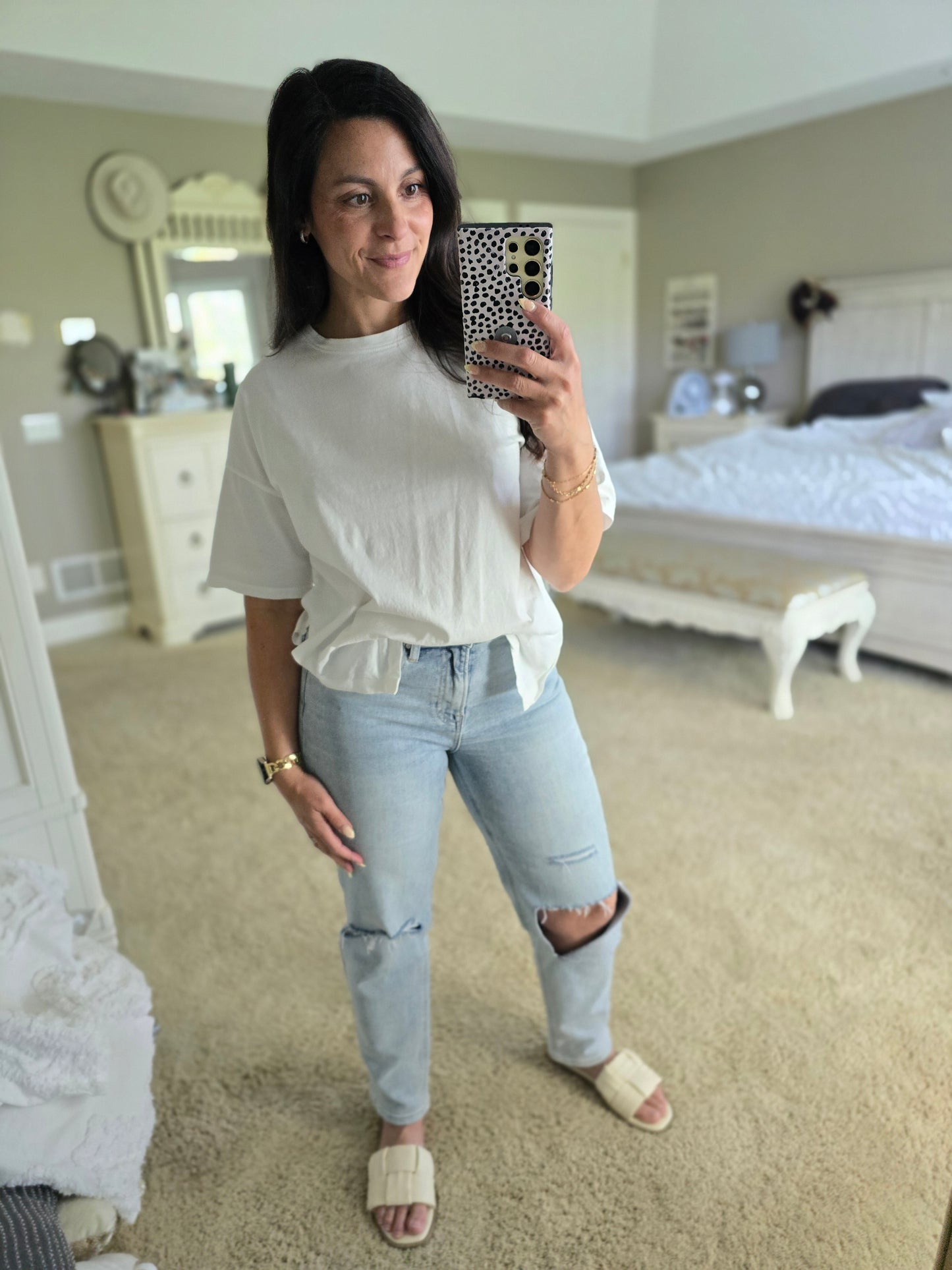 High Waist Relaxed Light Wash Denim