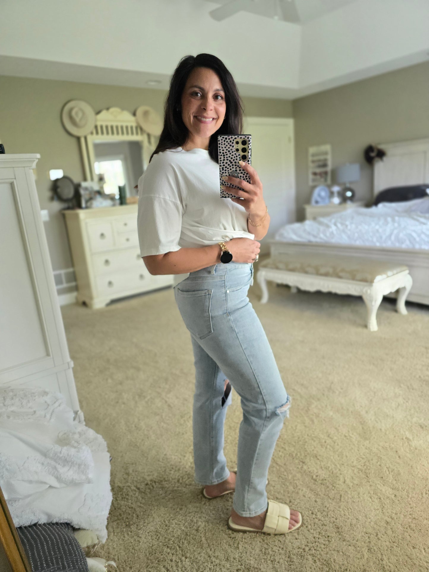 High Waist Relaxed Light Wash Denim