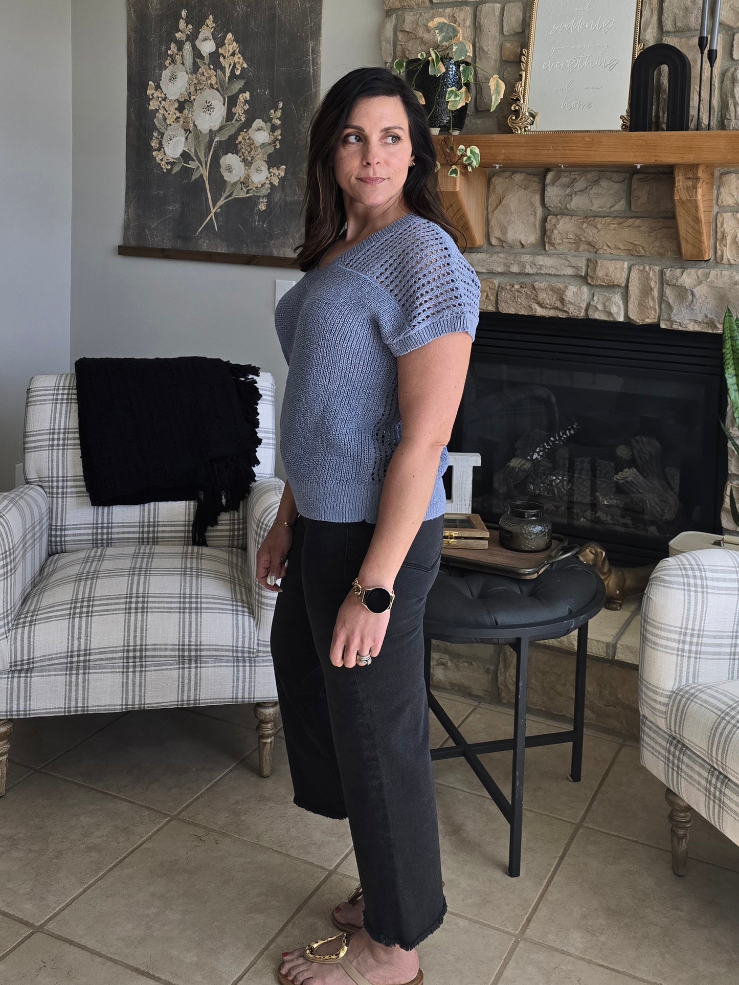 Washed Black High Rise Cropped Jeans