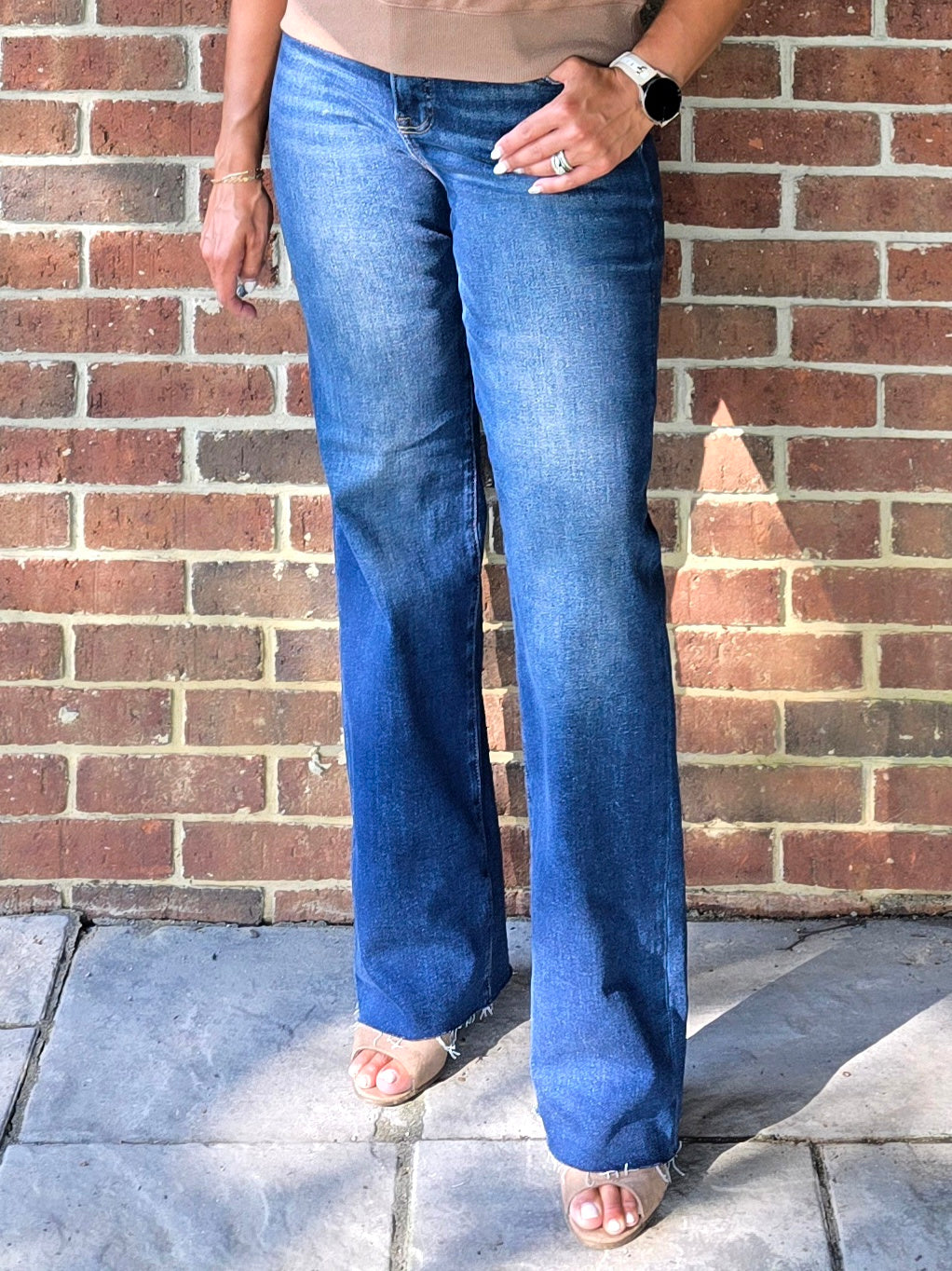 Tummy Control High Rise Dark Wash Straight Leg Jeans