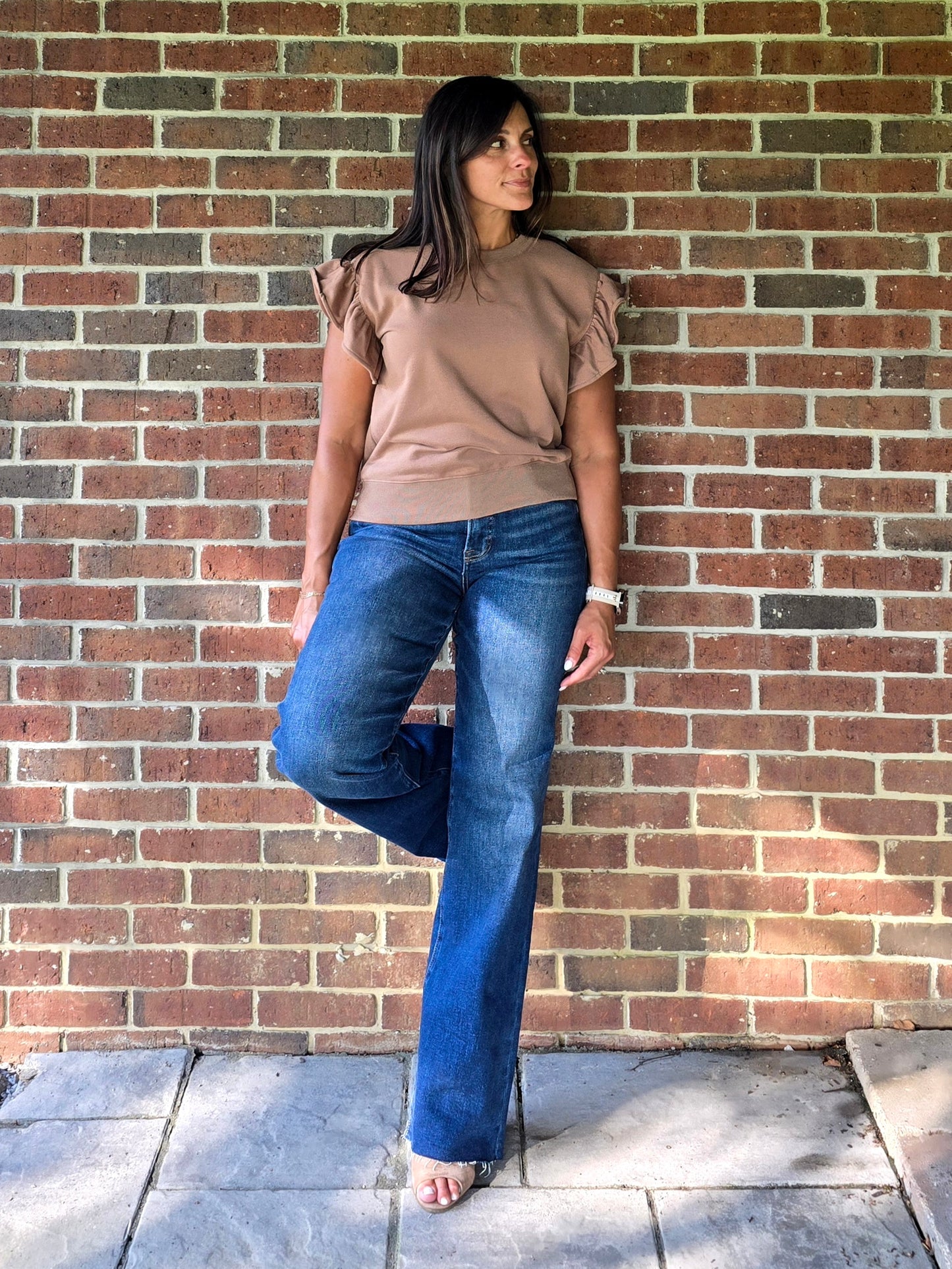 Tummy Control High Rise Dark Wash Straight Leg Jeans