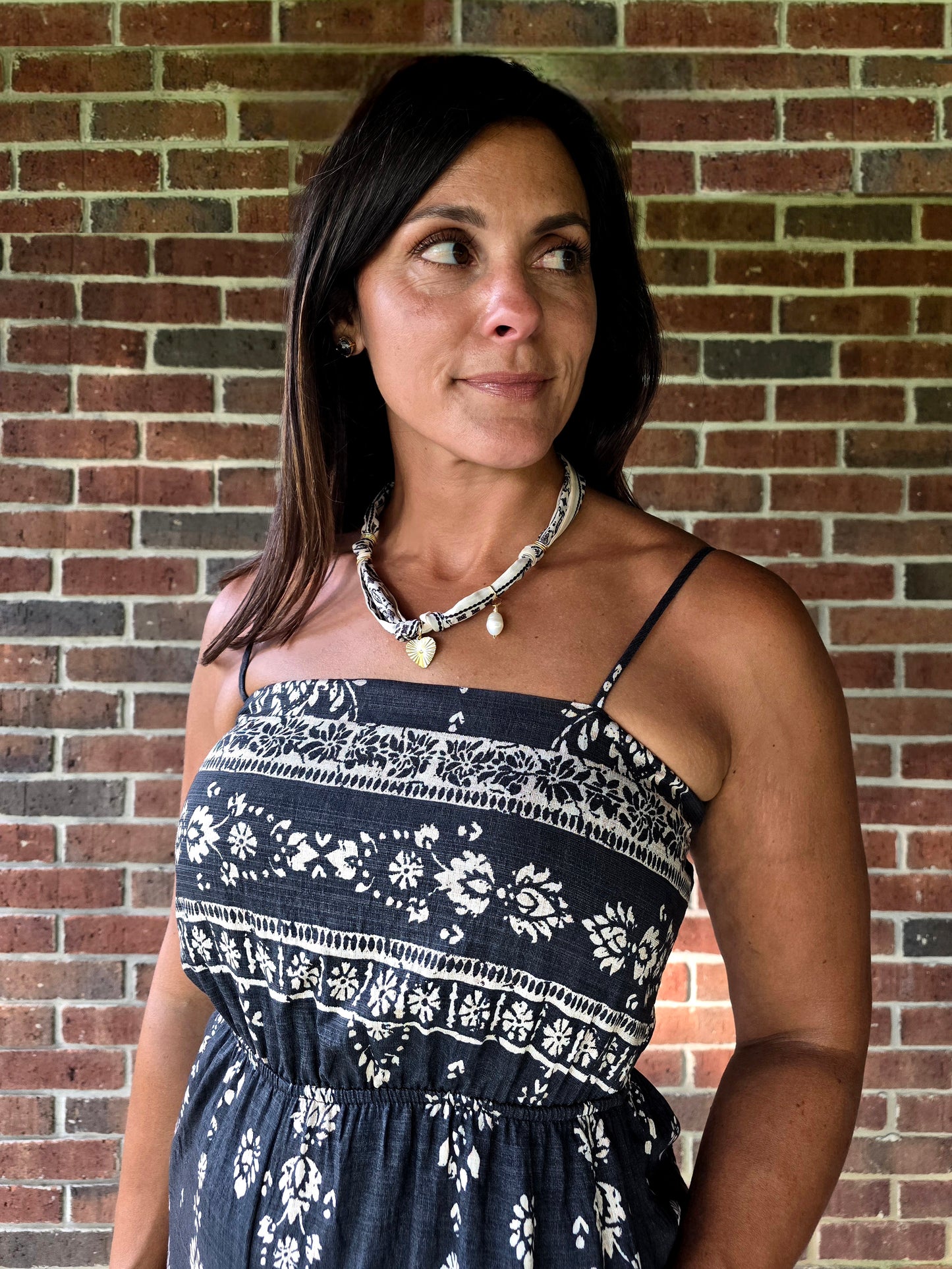 Handmade Silk Scarf Charm Necklace