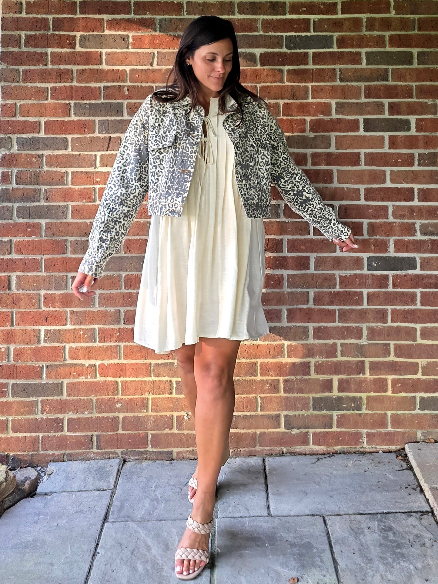 Tie Front Pleated Mini Dress