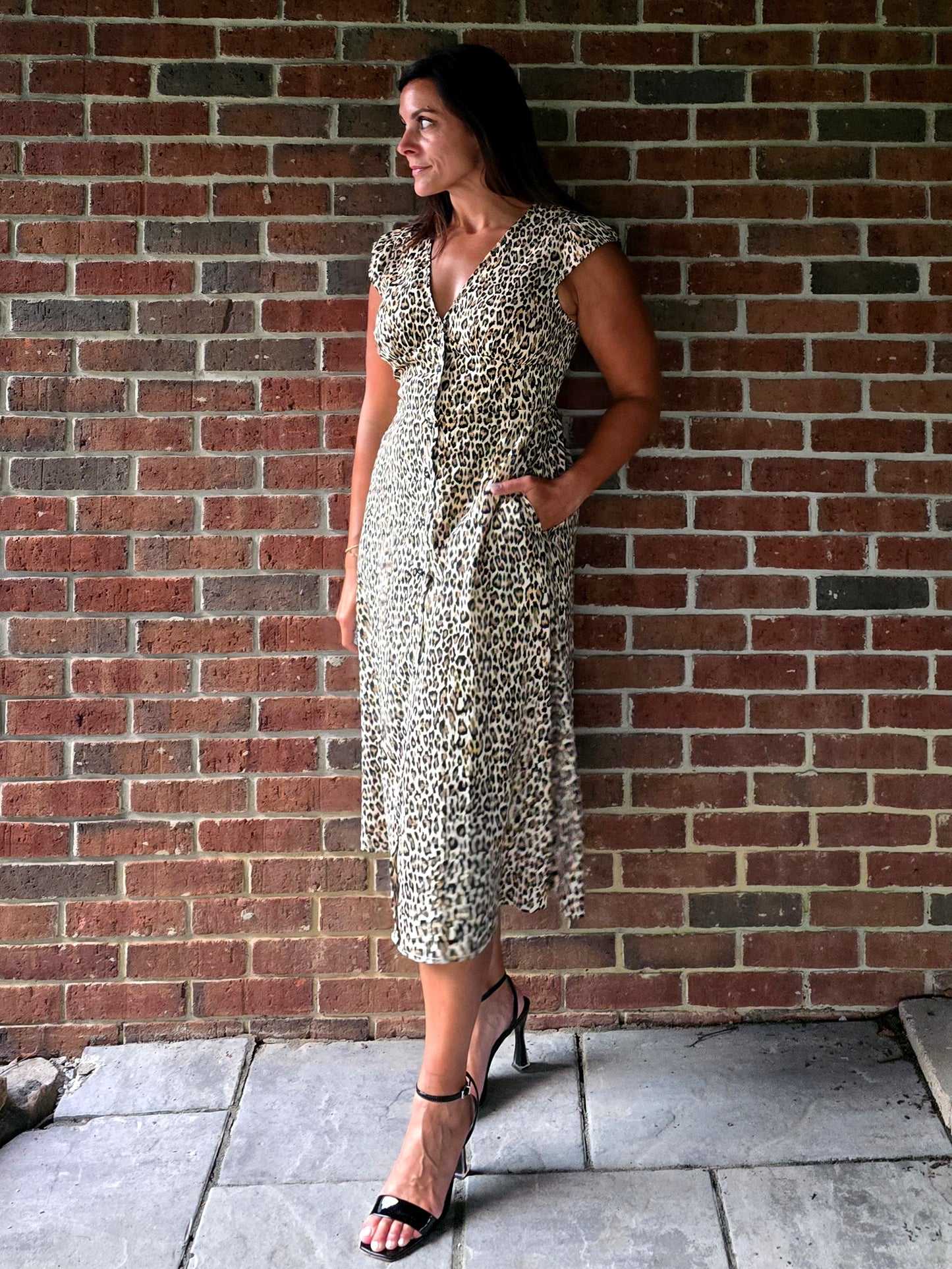 Leopard Print Midi Dress