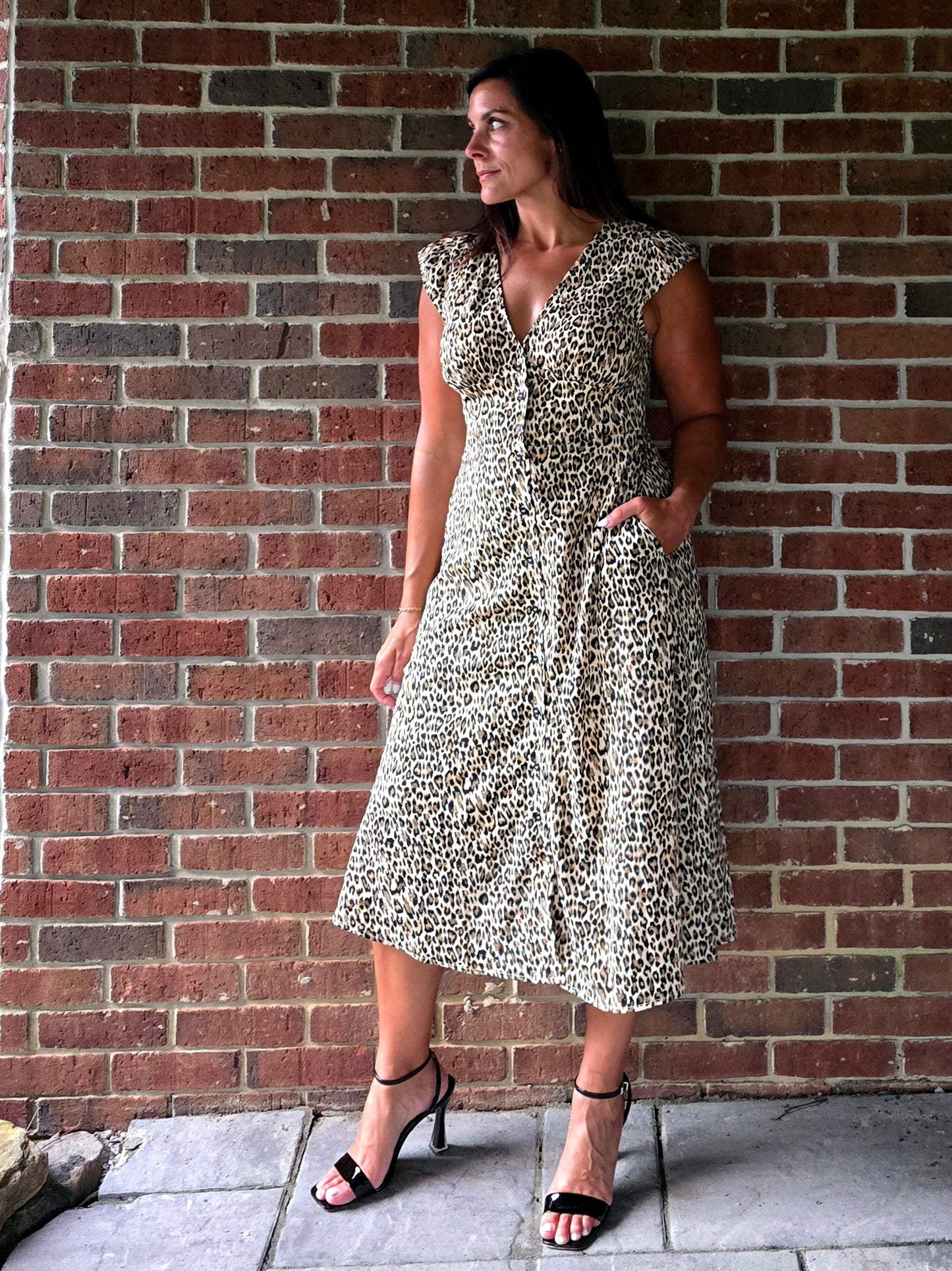 Leopard Print Midi Dress