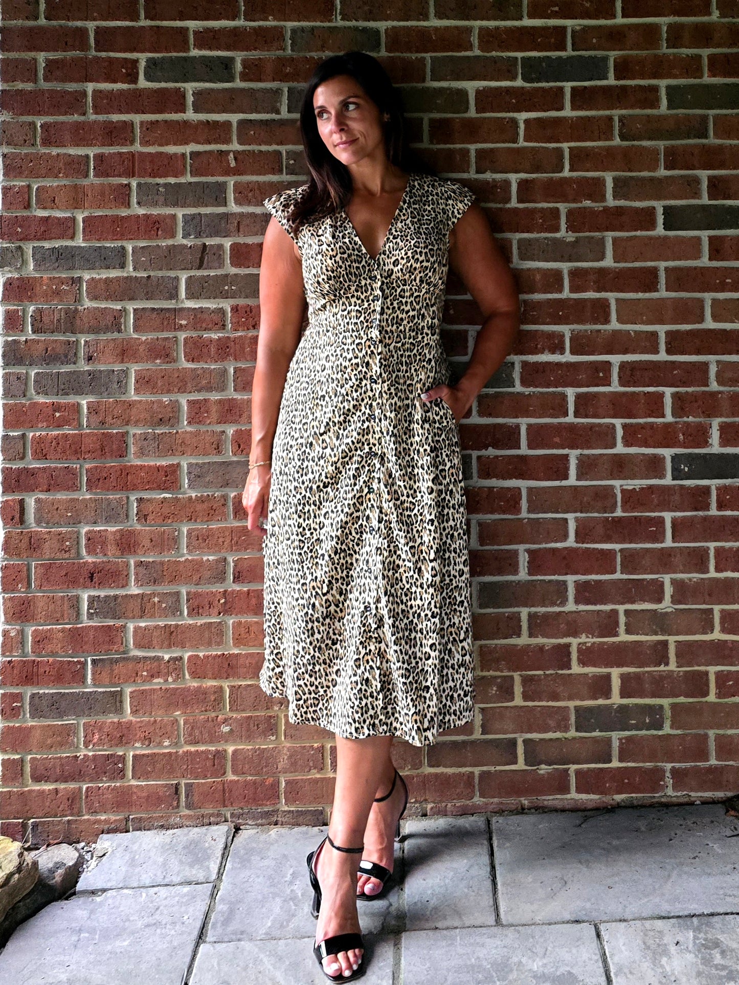Leopard Print Midi Dress