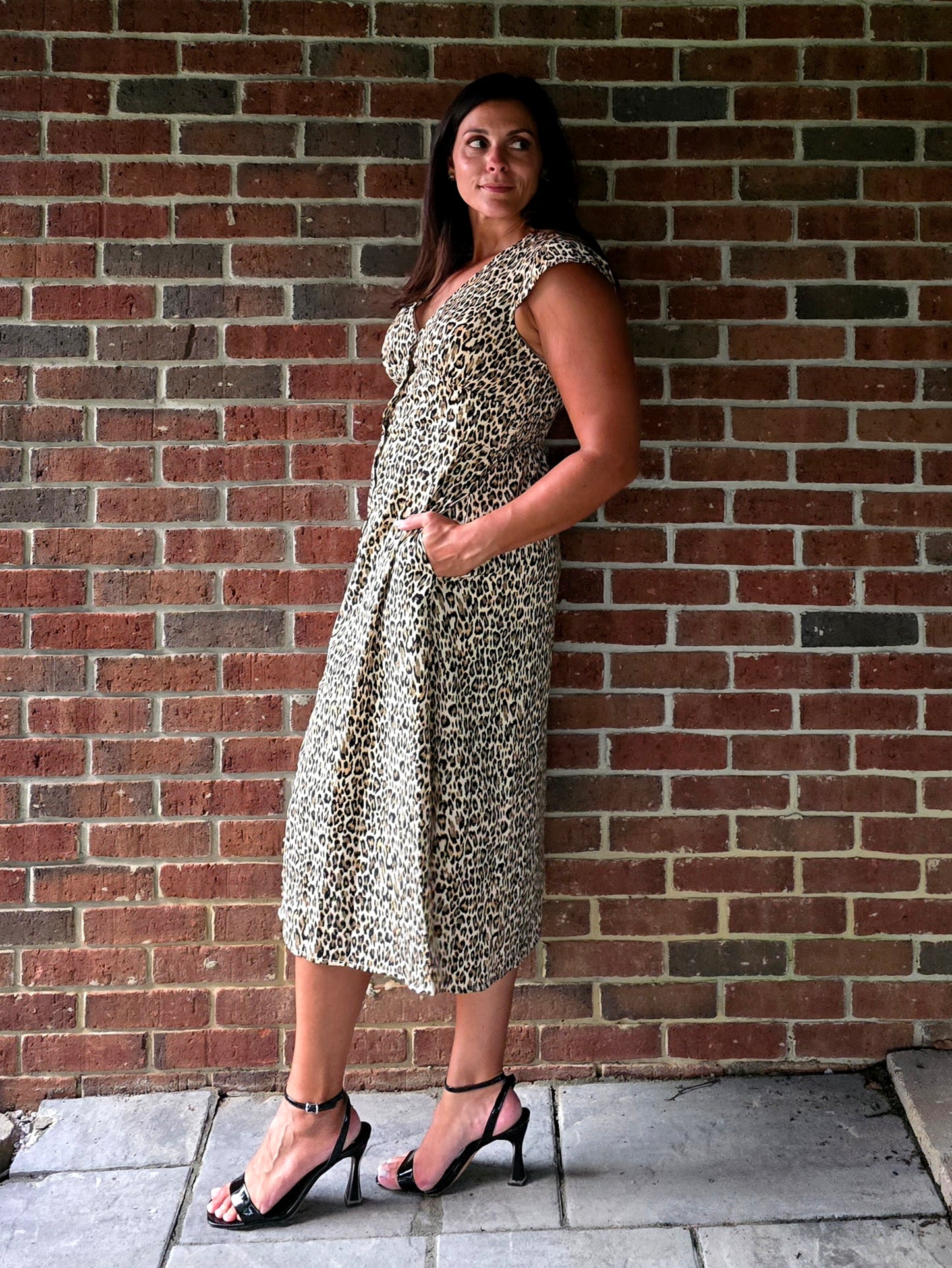 Leopard Print Midi Dress