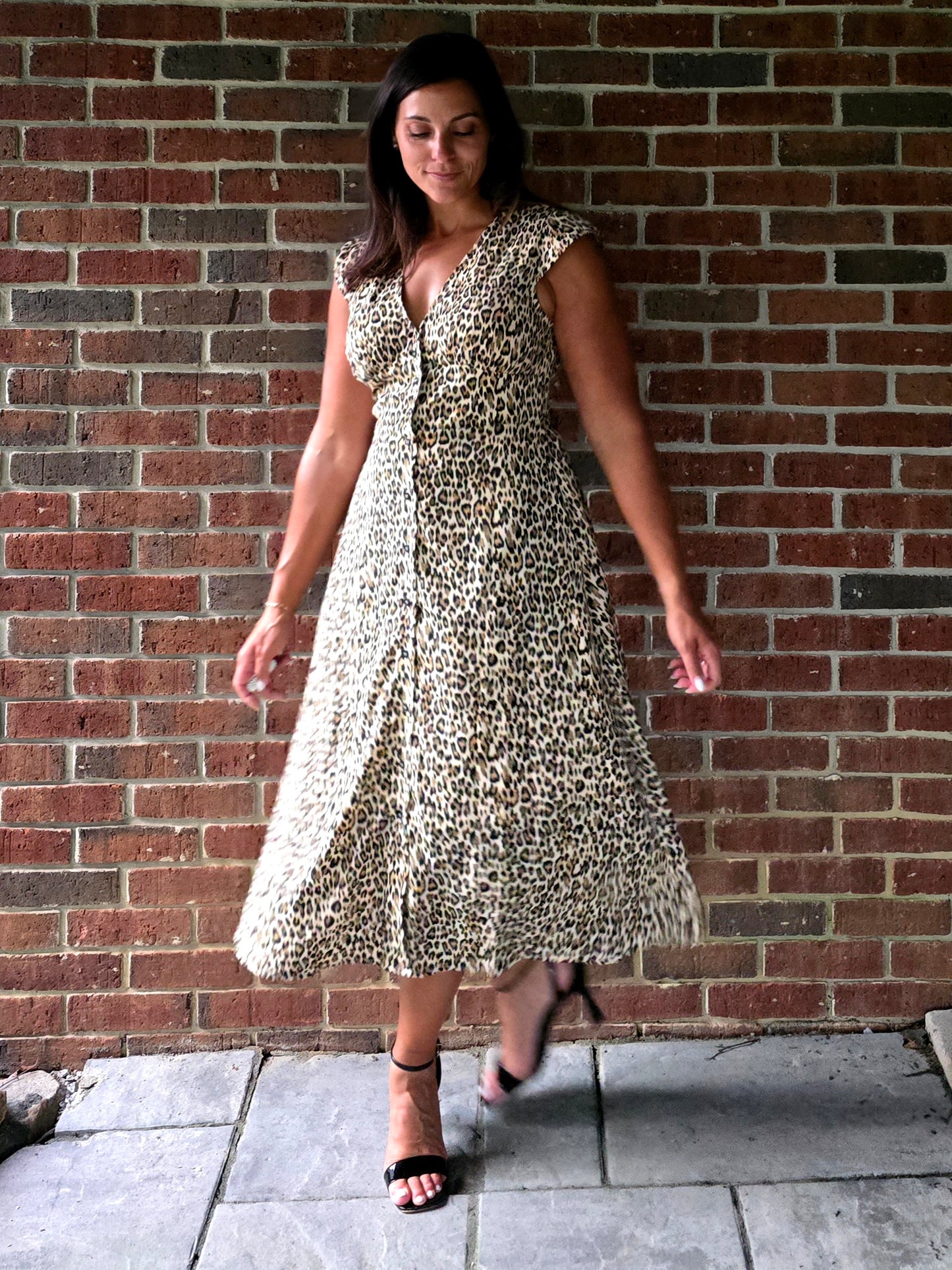 Leopard Print Midi Dress