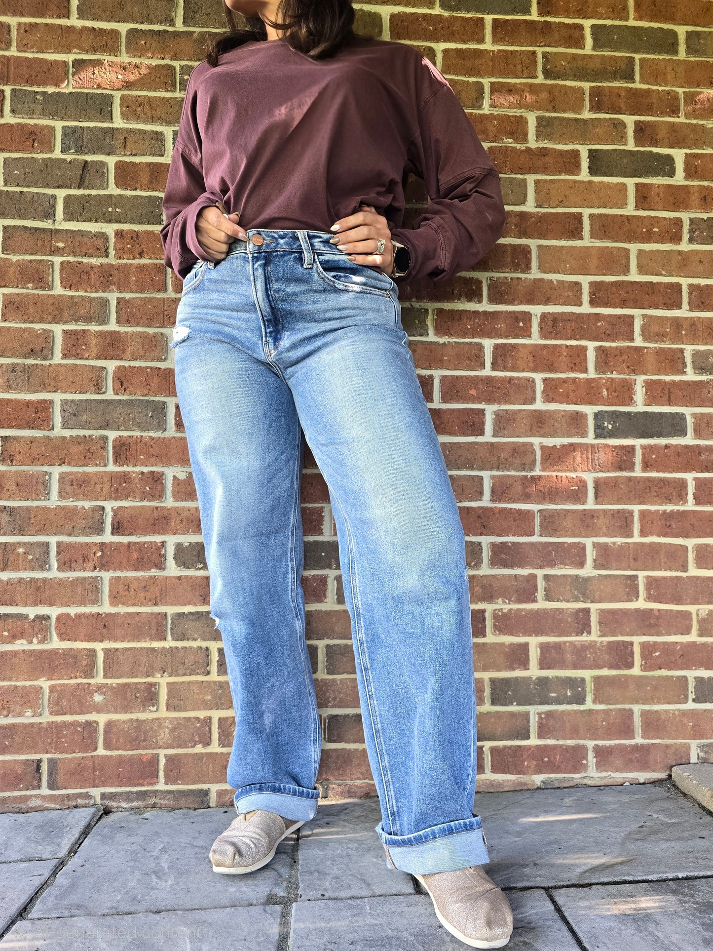 Risen High Rise Baggy Fit Jeans