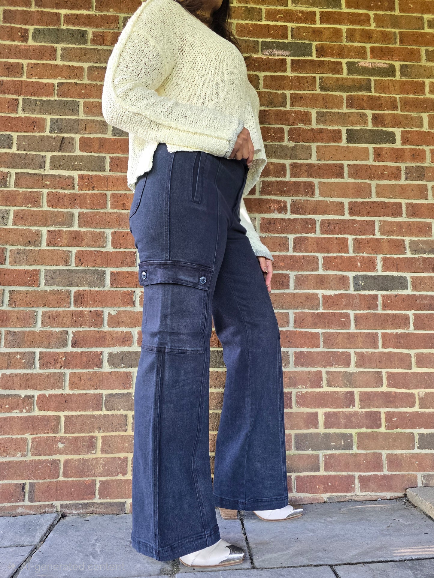 Risen High Rise Wide Leg Cargo Pant