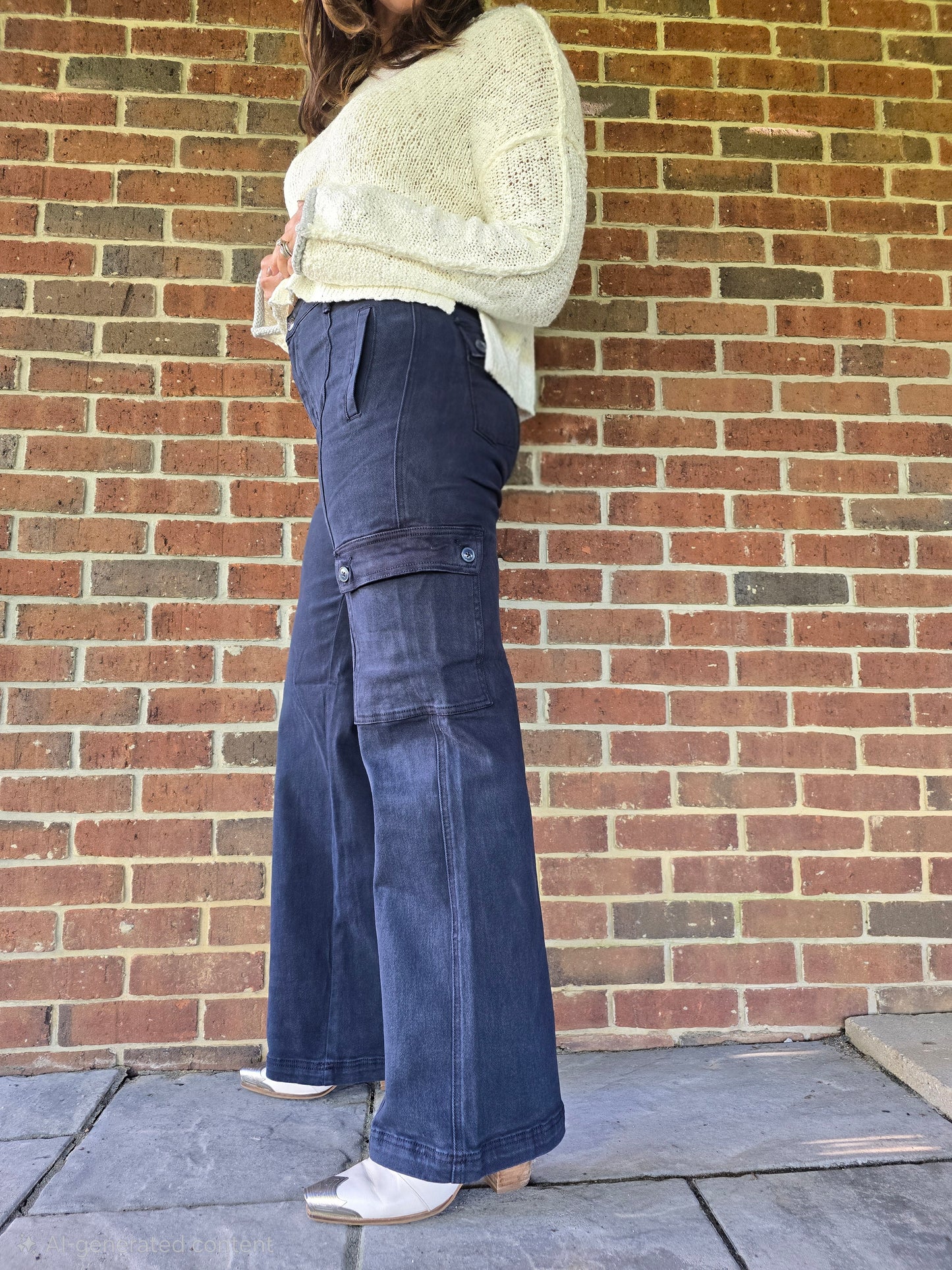 Risen High Rise Wide Leg Cargo Pant