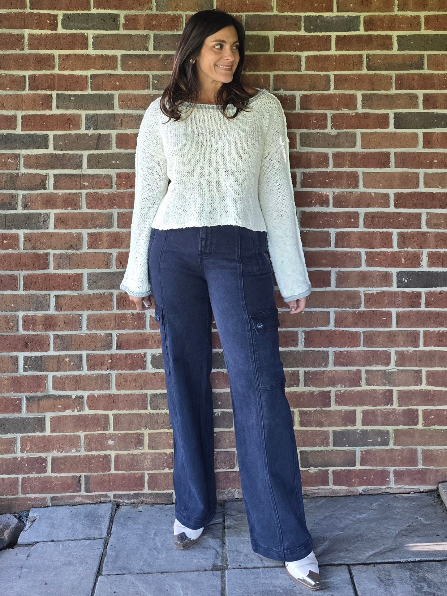 Risen High Rise Wide Leg Cargo Pant