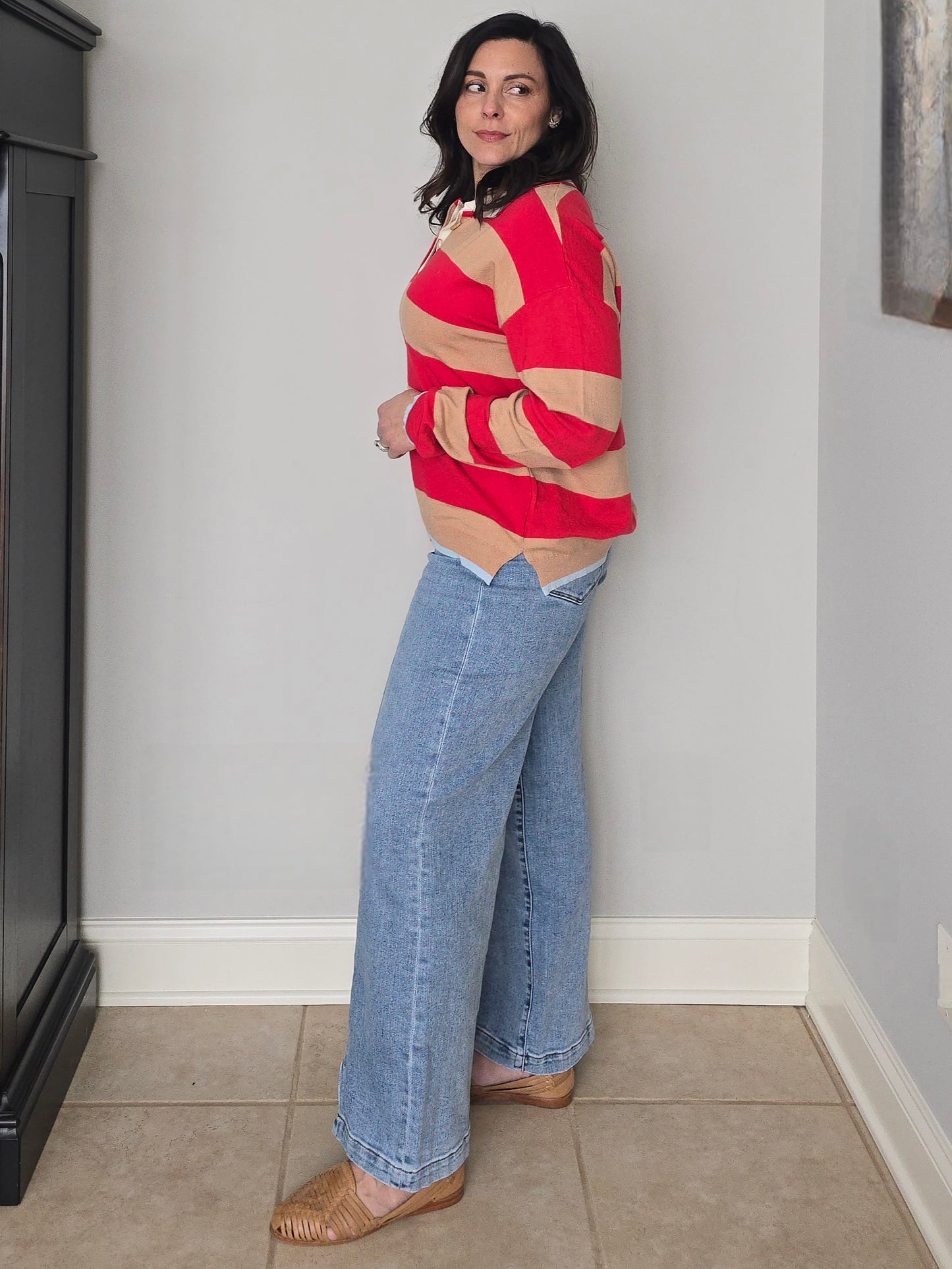 Striped Collared Rugby Sweater