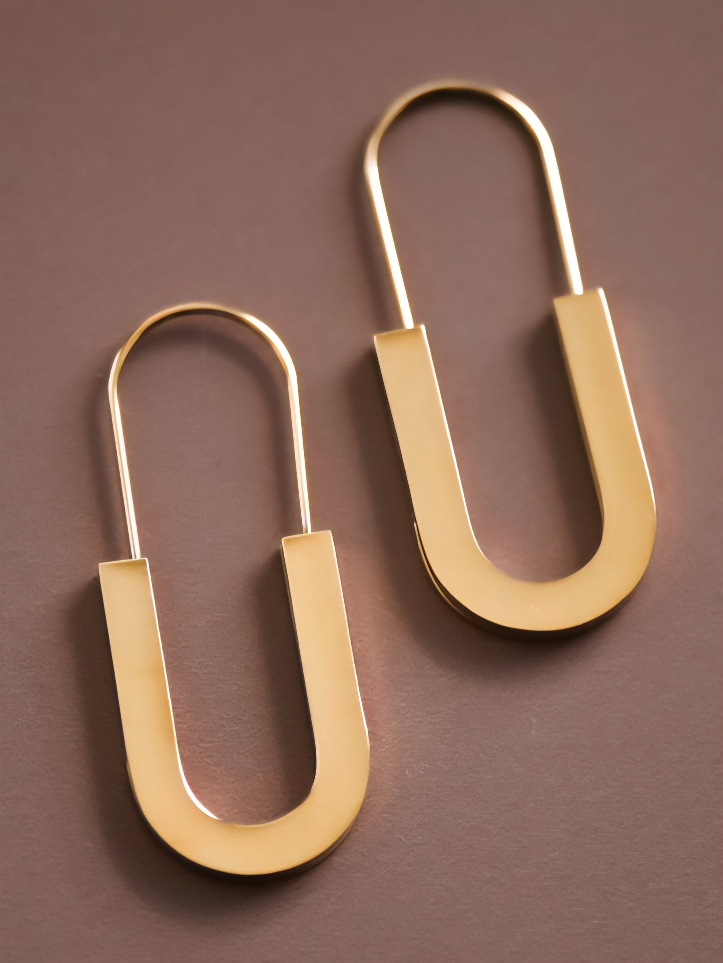 18K Gold Plated U Hoop Earrings