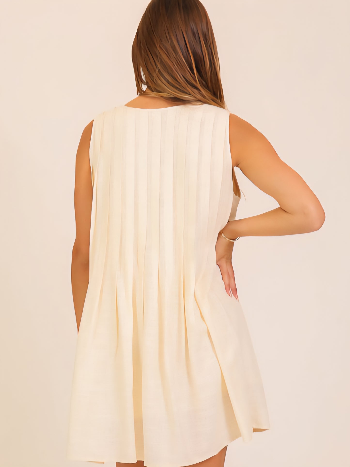 Tie Front Pleated Mini Dress