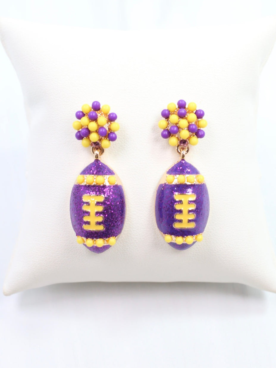 Jackson Game Day Football Earrings