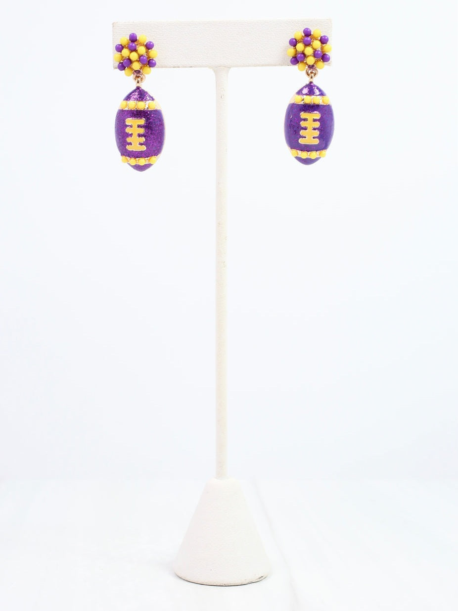 Jackson Game Day Football Earrings