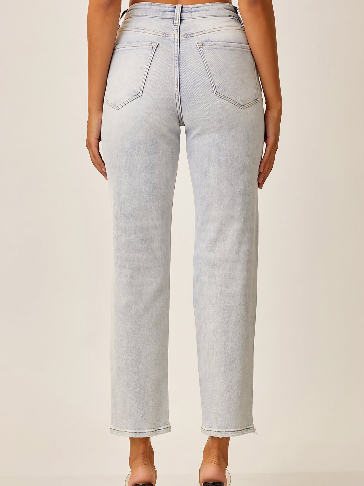 High Waist Relaxed Light Wash Denim
