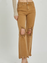 Load image into Gallery viewer, Camel High Waist Distressed Jeans
