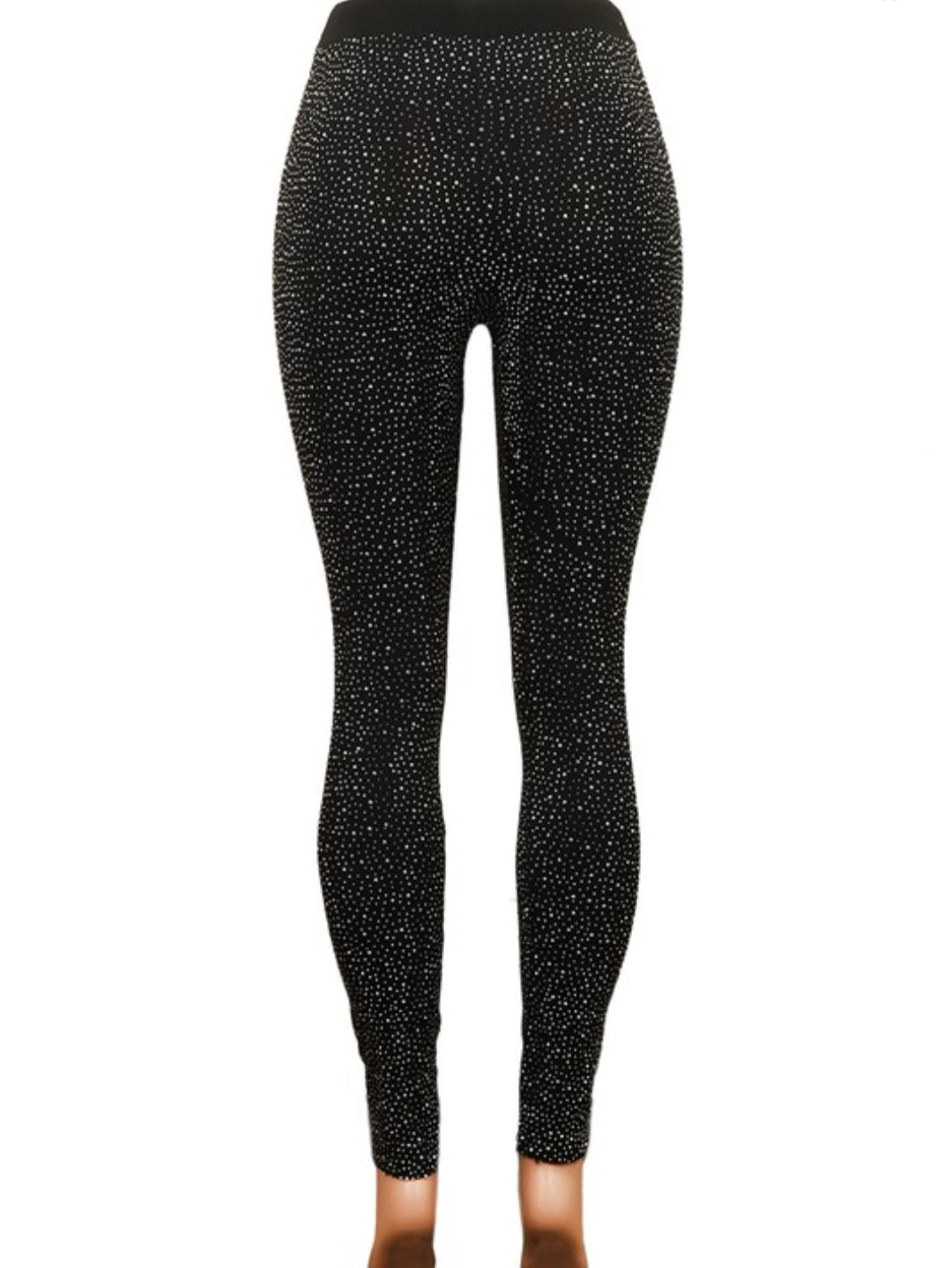 Clear Rhinestone Leggings