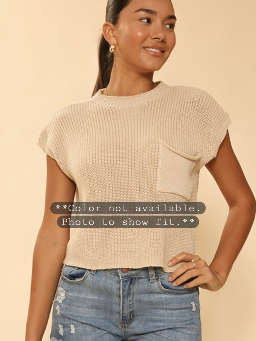 Cap Sleeve Knit Sweater