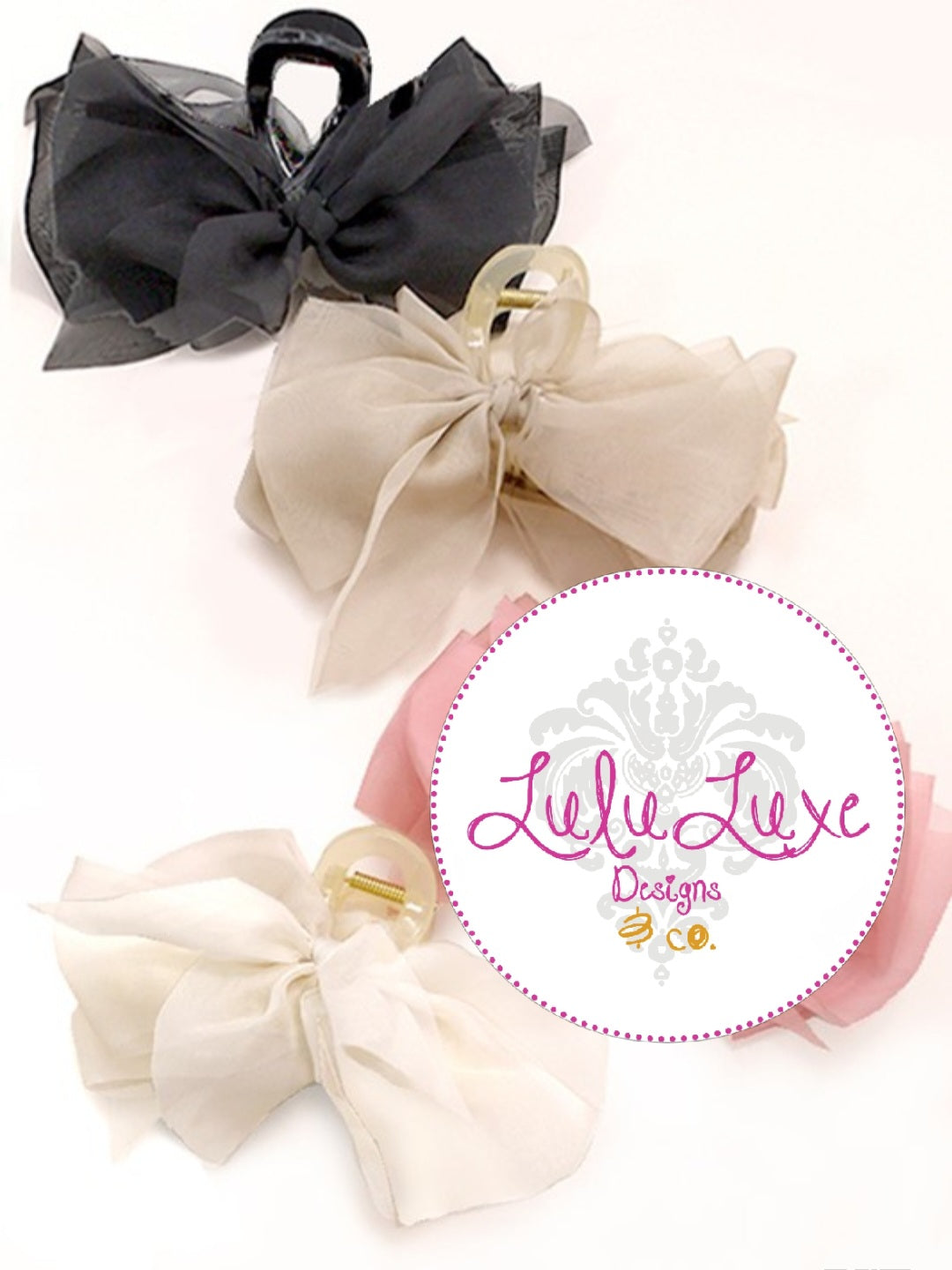 Chiffon Bow Hair Claws