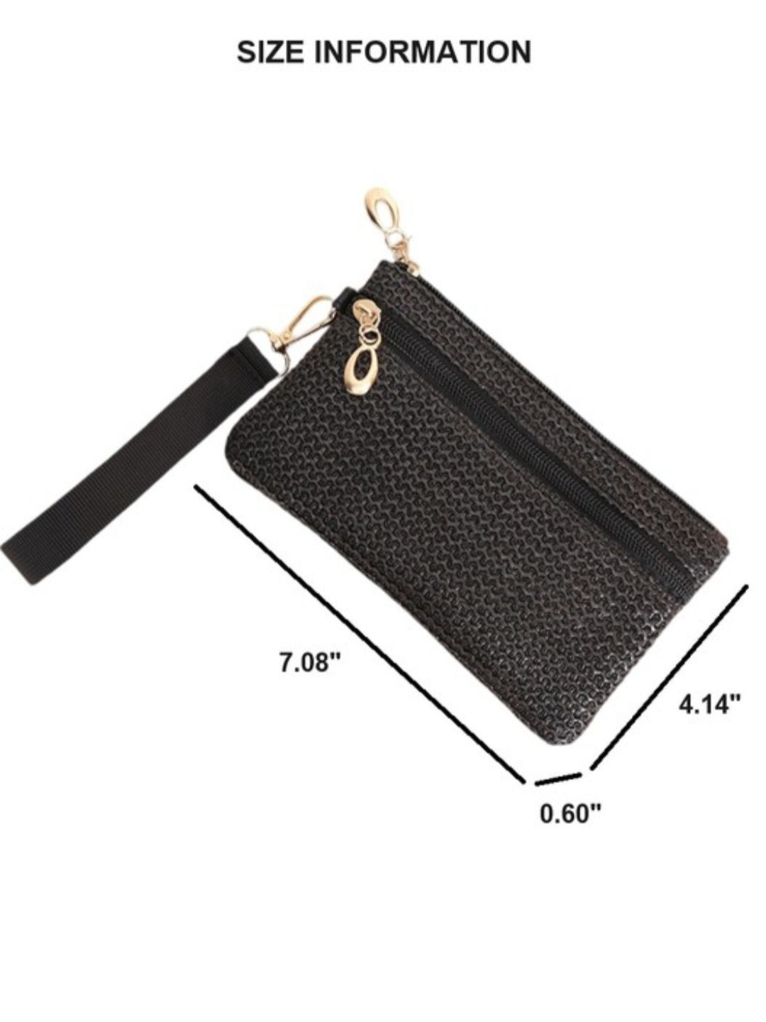 Ivory Woven Straw Wristlet