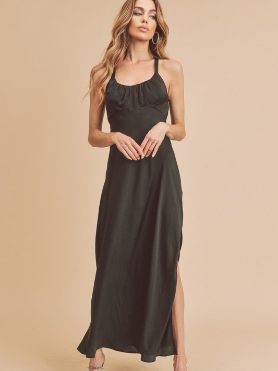 Black Tie Open Back Dress