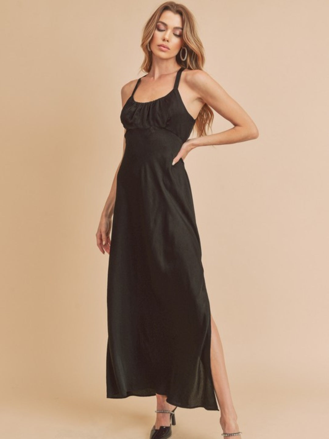 Black Tie Open Back Dress