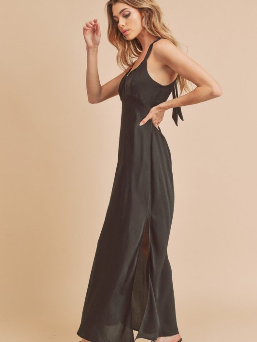 Black Tie Open Back Dress