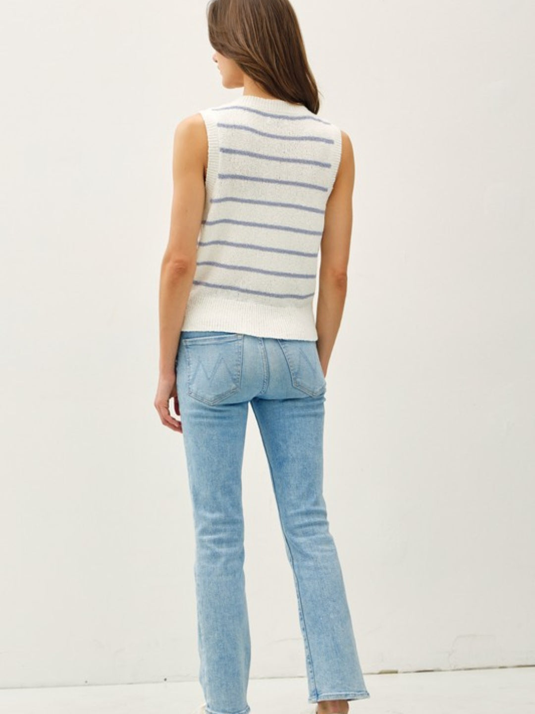 Stripe Button Up Vest