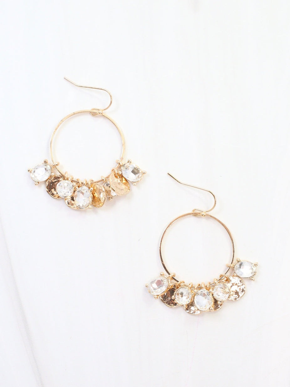 Sparkling Charm Hoops