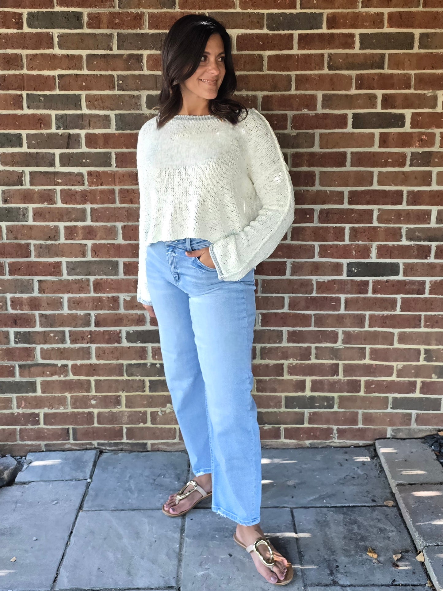 Slouchy Textured Knit Sweater