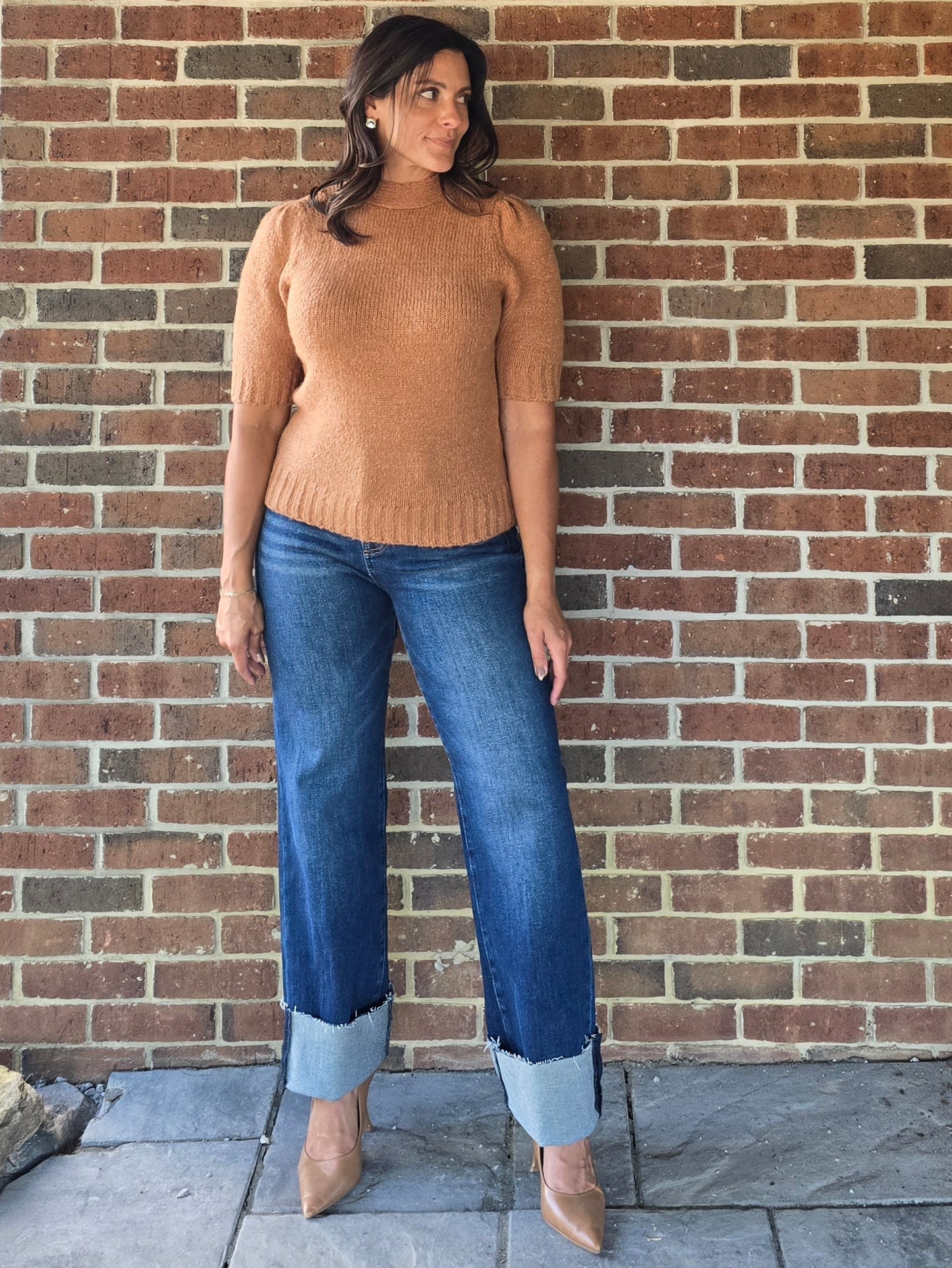 Carmel Mock Neck Tie-Back Sweater