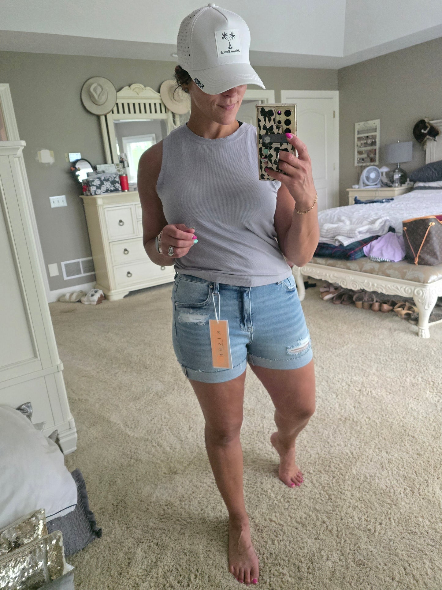 High Rise Cuffed Shorts