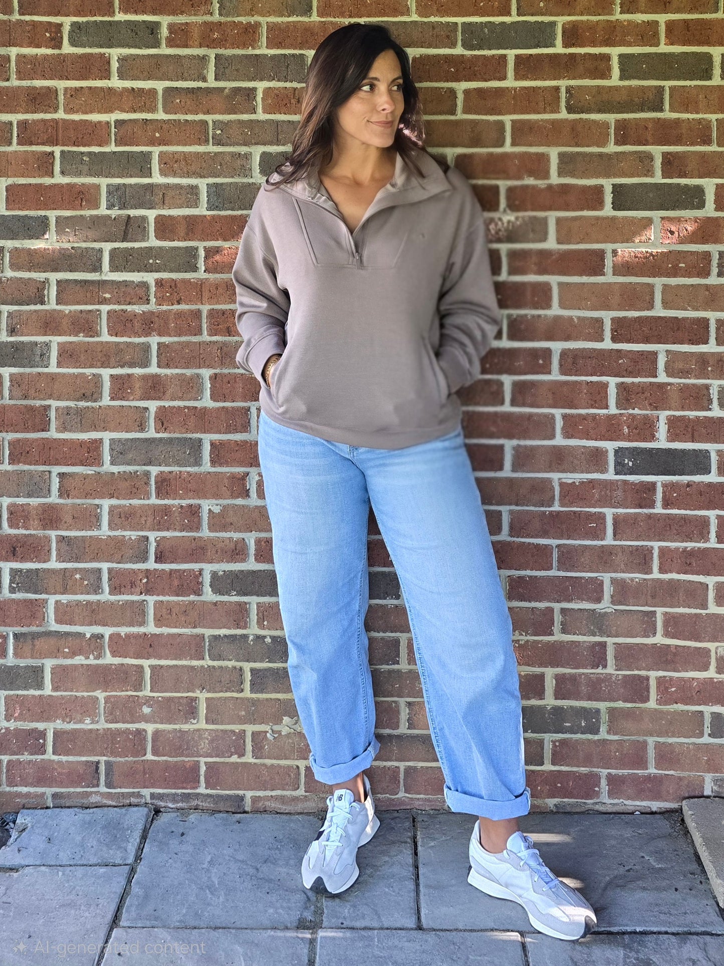 Mocha Modal Scuba Quarter Zip Pullover