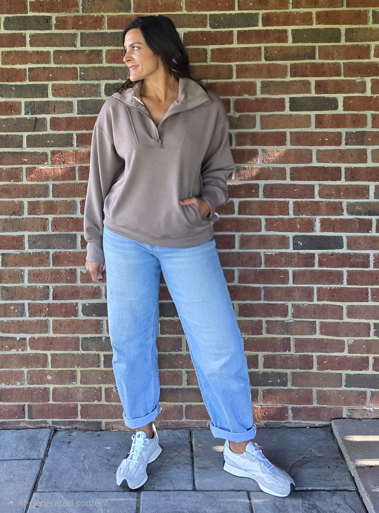 Mocha Modal Scuba Quarter Zip Pullover