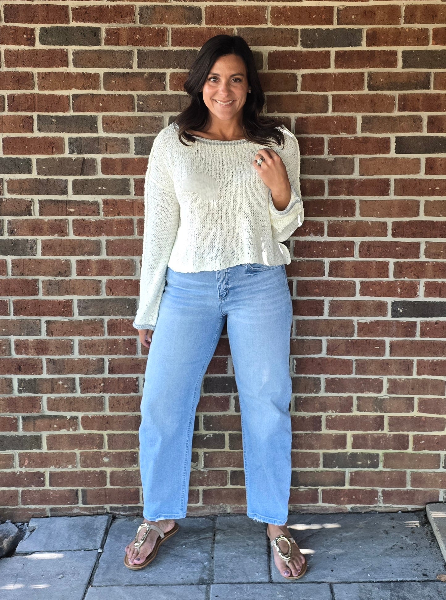 Slouchy Textured Knit Sweater