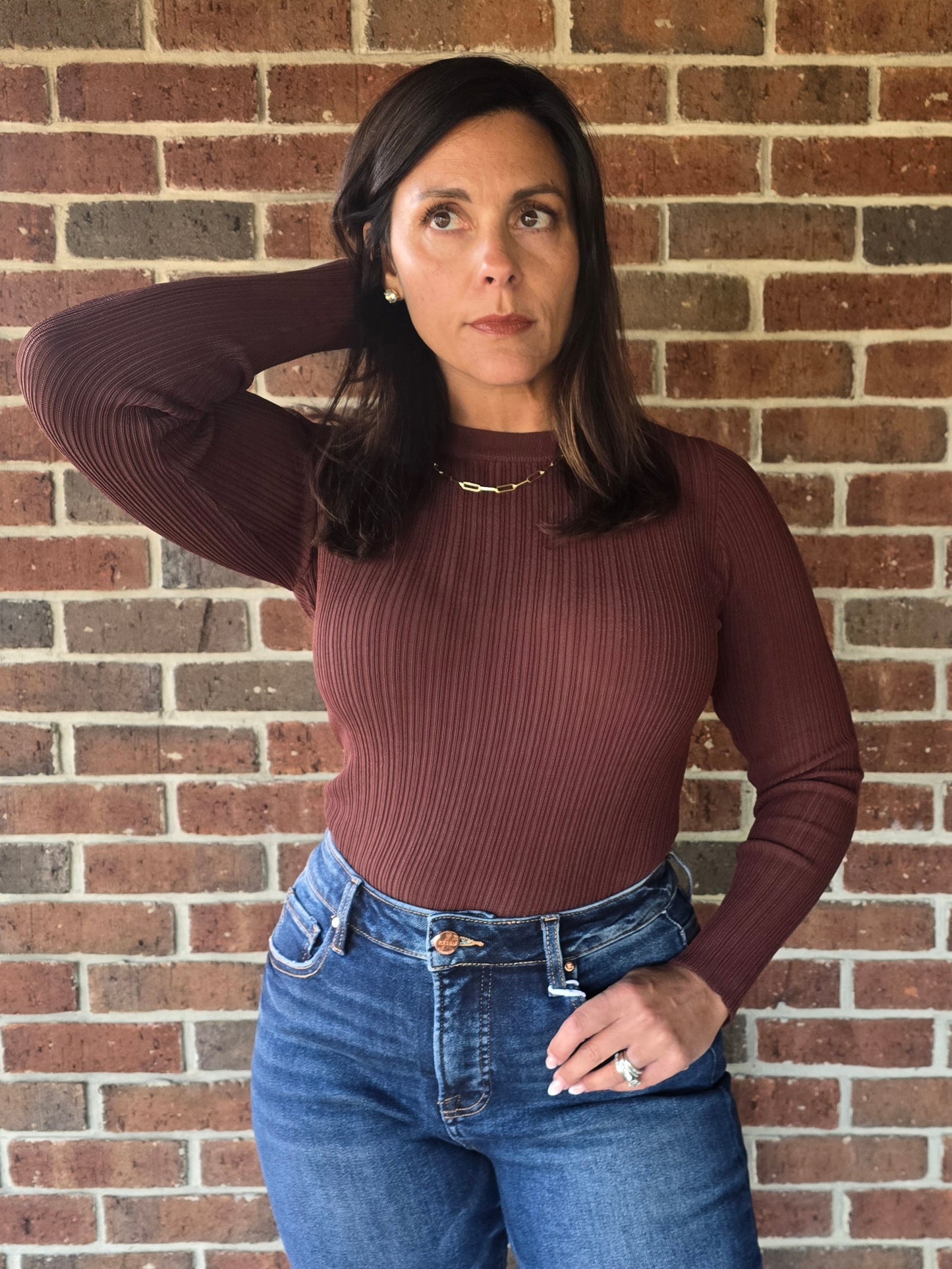 Ribbed Fitted Knit Top