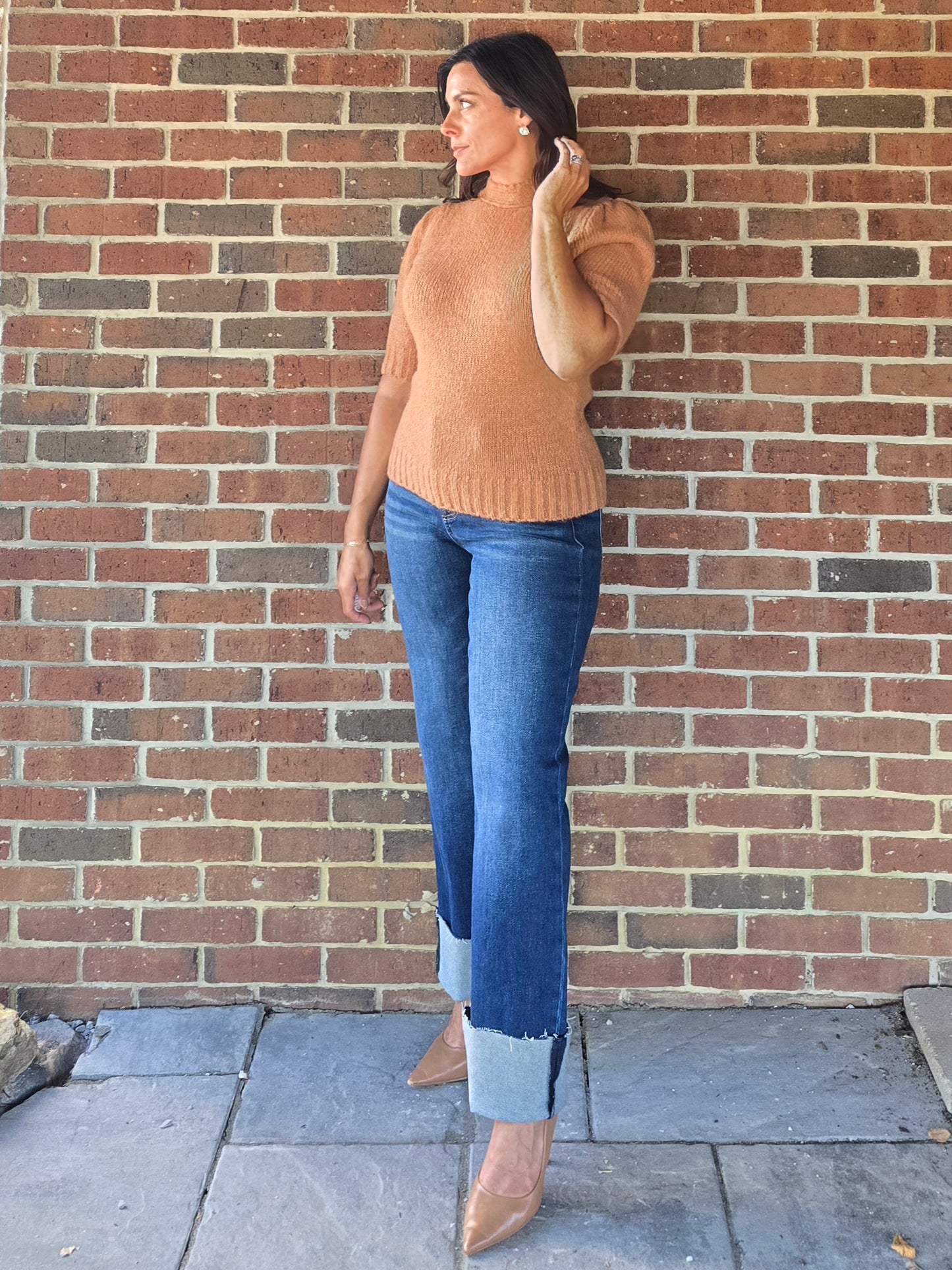 Carmel Mock Neck Tie-Back Sweater