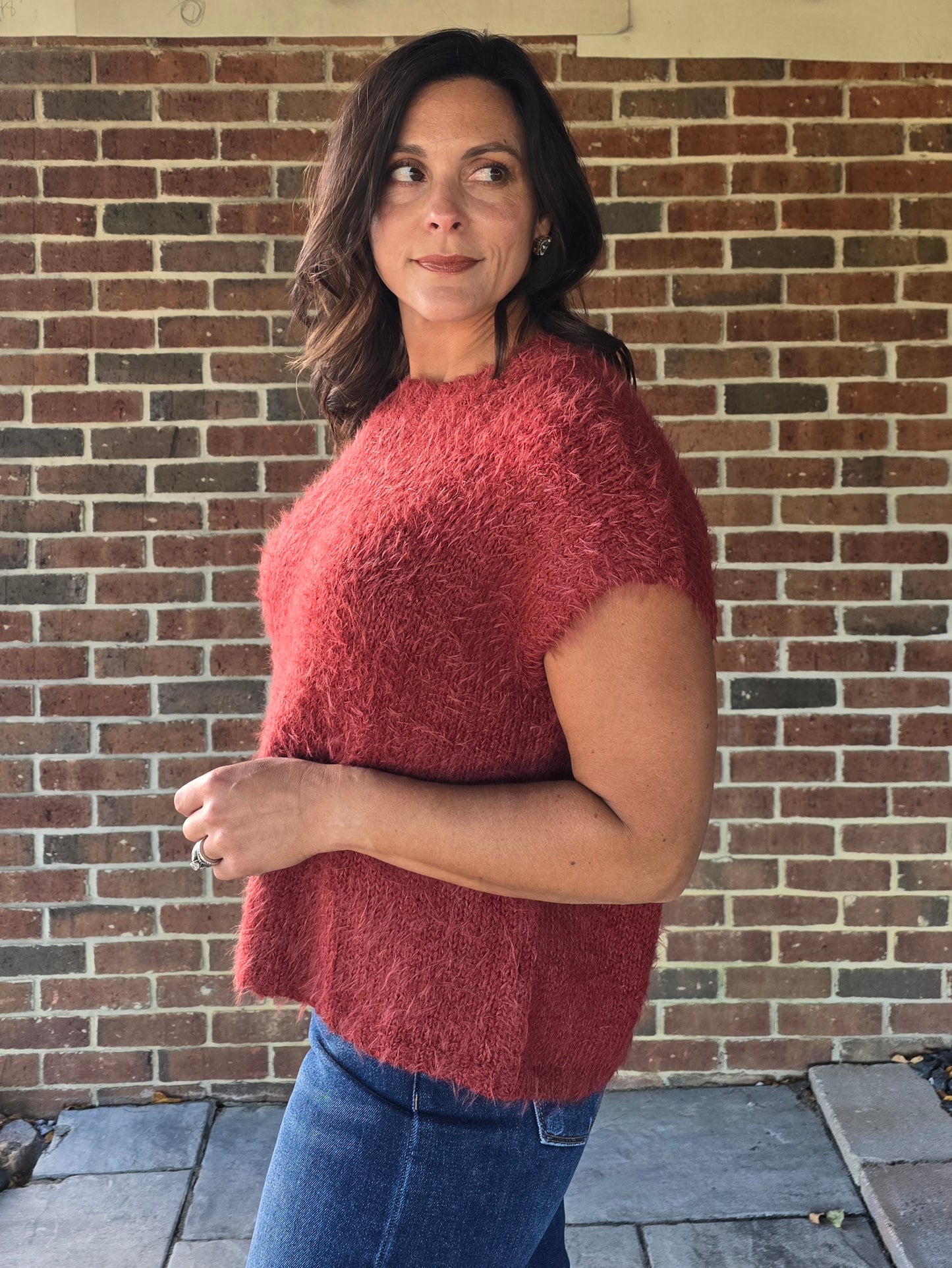 Mohair Sweater with Satin Tie Back