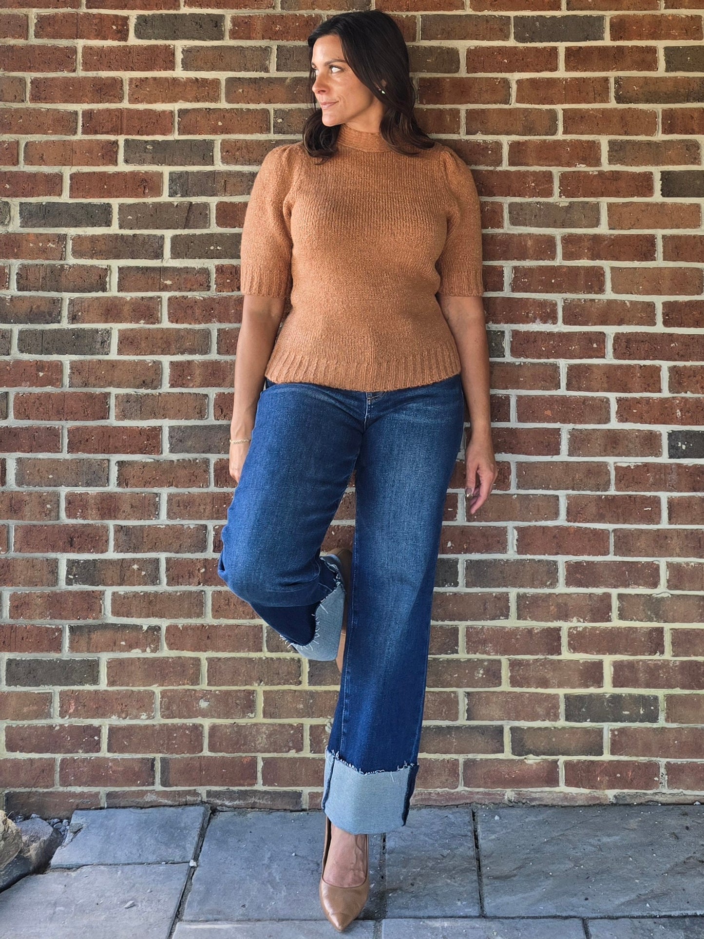 Carmel Mock Neck Tie-Back Sweater