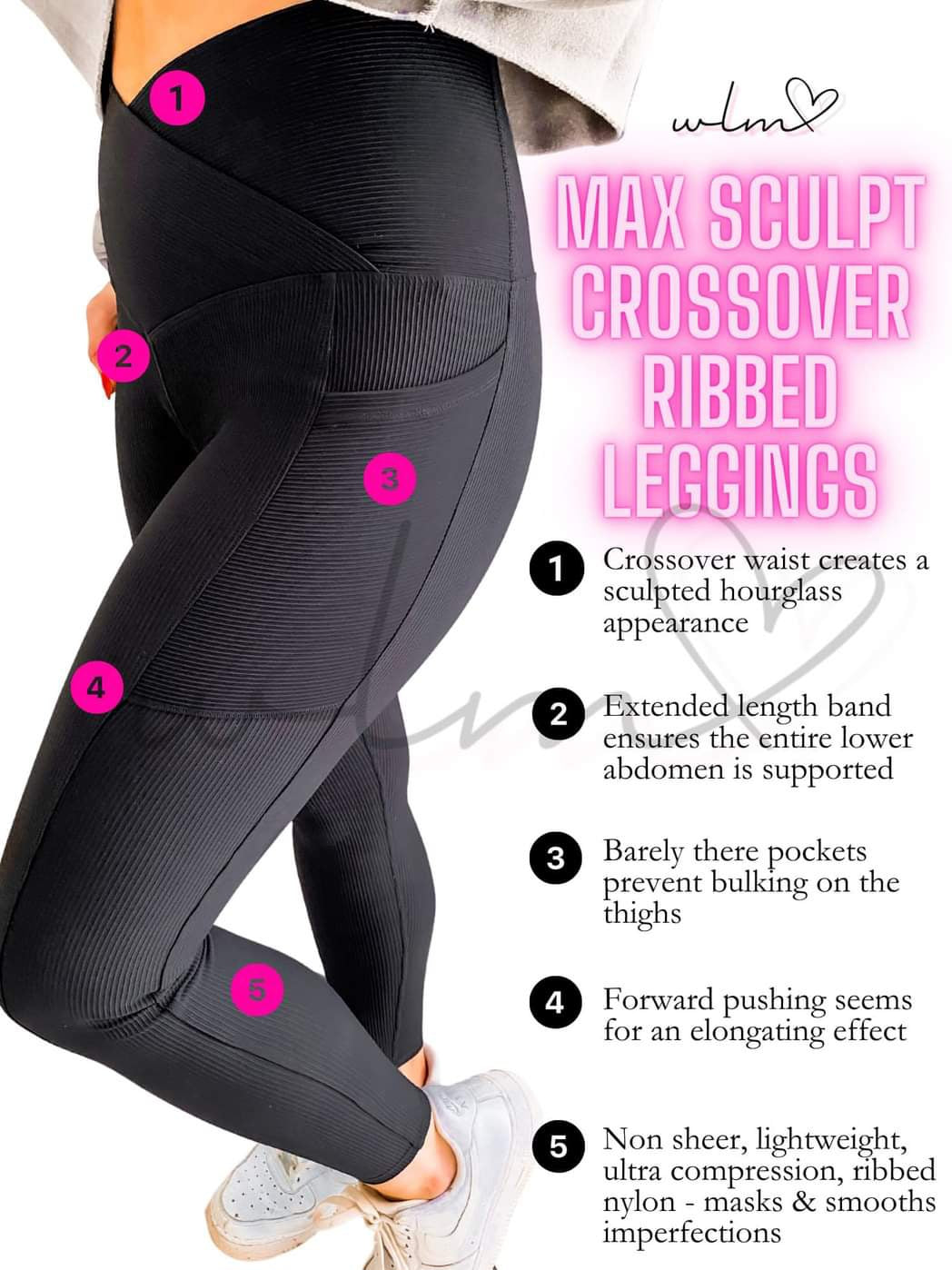 Max Sculpt Crossover Ribbed Leggings