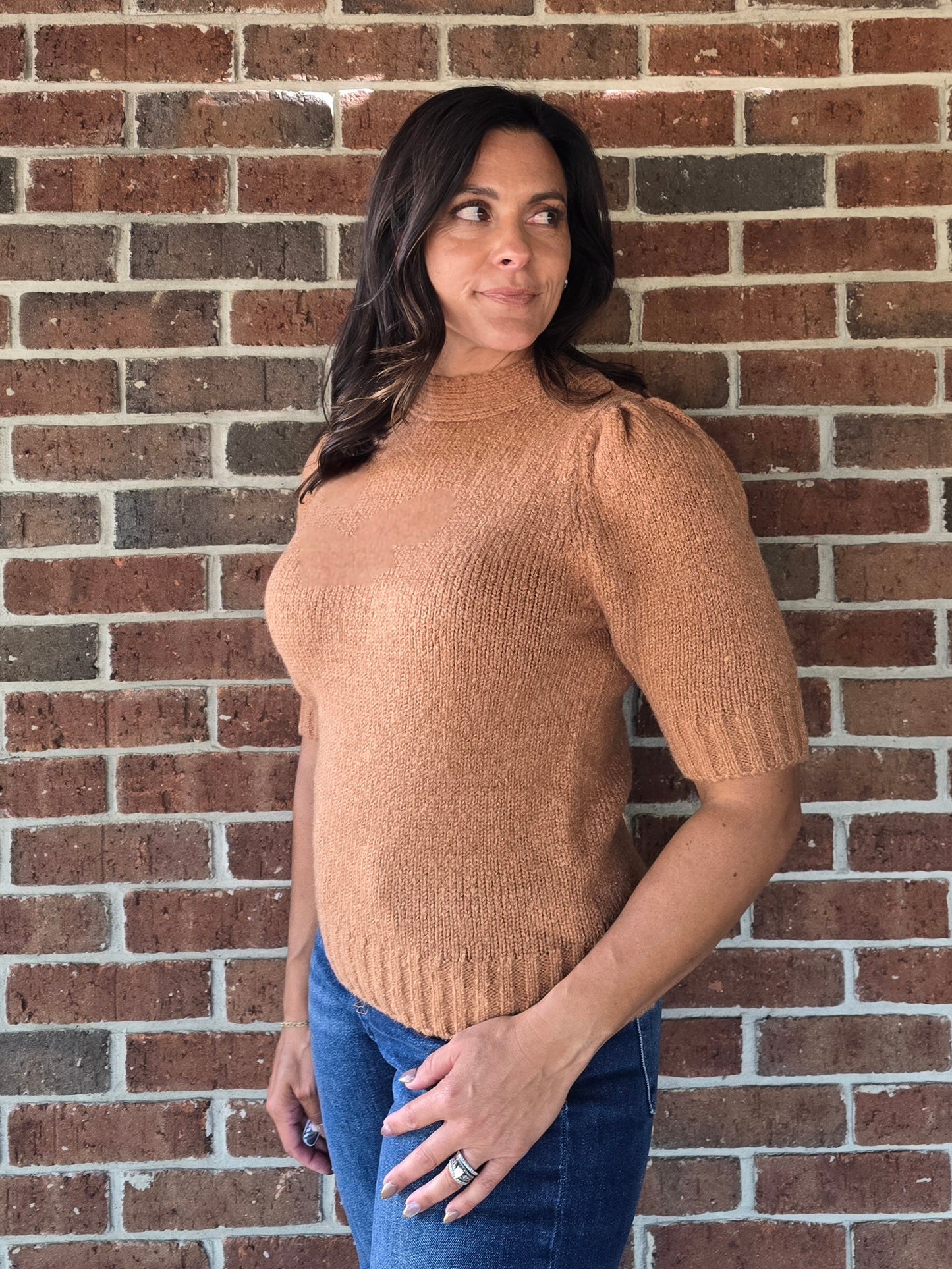 Carmel Mock Neck Tie-Back Sweater