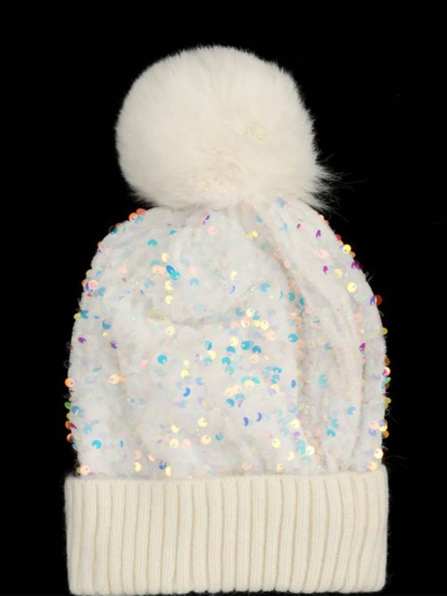 Sequin Beanie Hat